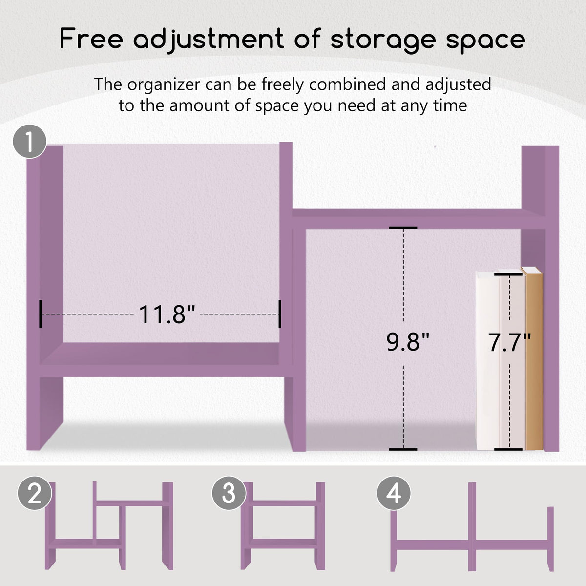 Jerry & Maggie Desktop Organizer Office Storage Rack Adjustable Wood Display Shelf Free Style