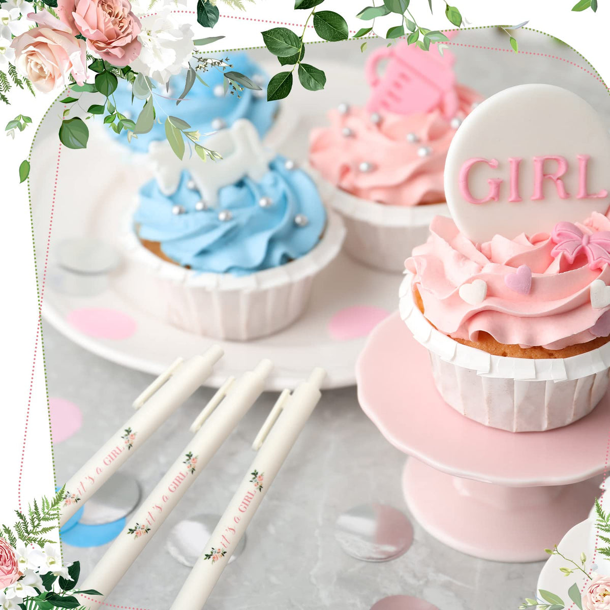 Kisston 60 Pcs Floral Baby Shower Pens, Gifts Party Favors Bulk