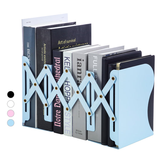 M&G Adjustable Bookends Book Ends for Shelves, Metal Bookend for Heavy Books, Desk Magazine File