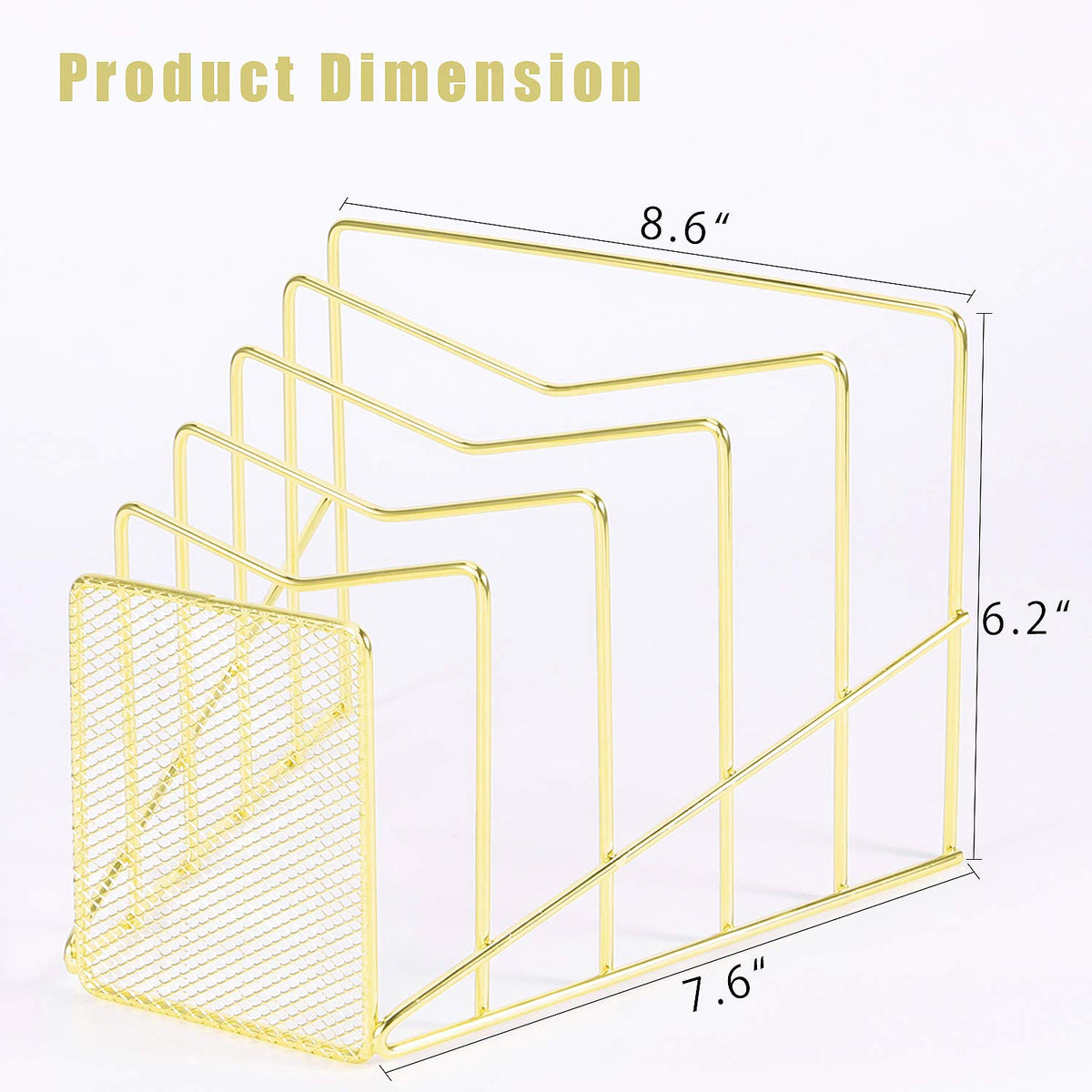 Z PLINRISE Incline File Sorter, Wire Magazine Holder Rack for Mails, Folders and Books, Desk Paper