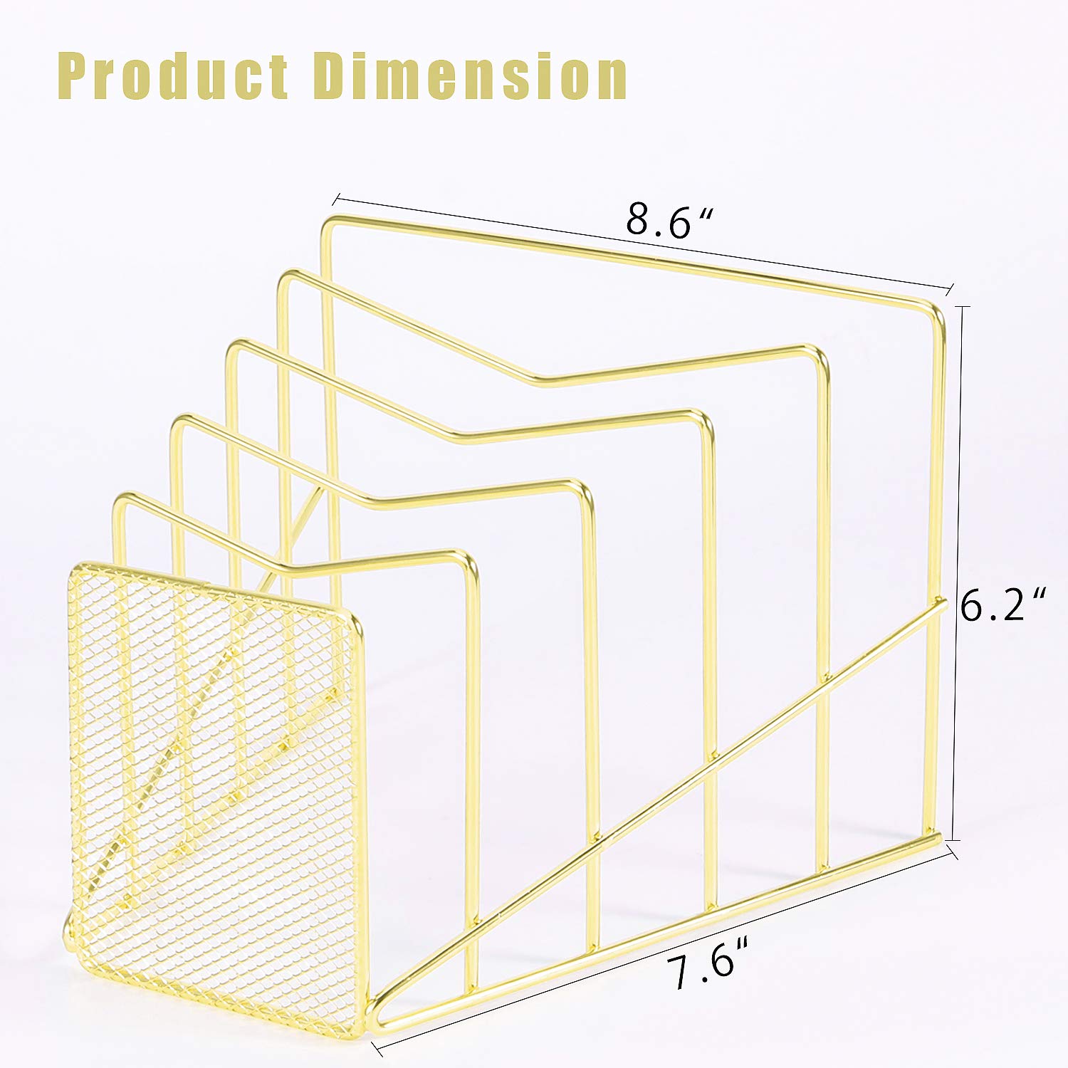 Z PLINRISE Incline File Sorter, Wire Magazine Holder Rack for Mails, Folders and Books, Desk Paper