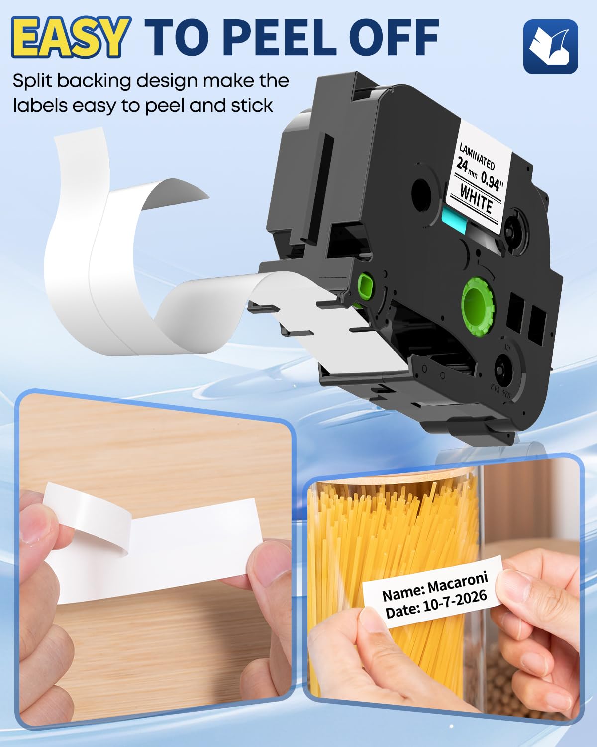 Replacement for Brother P Touch Label Maker Tape 1 Inch Colored TZe TZ Tape