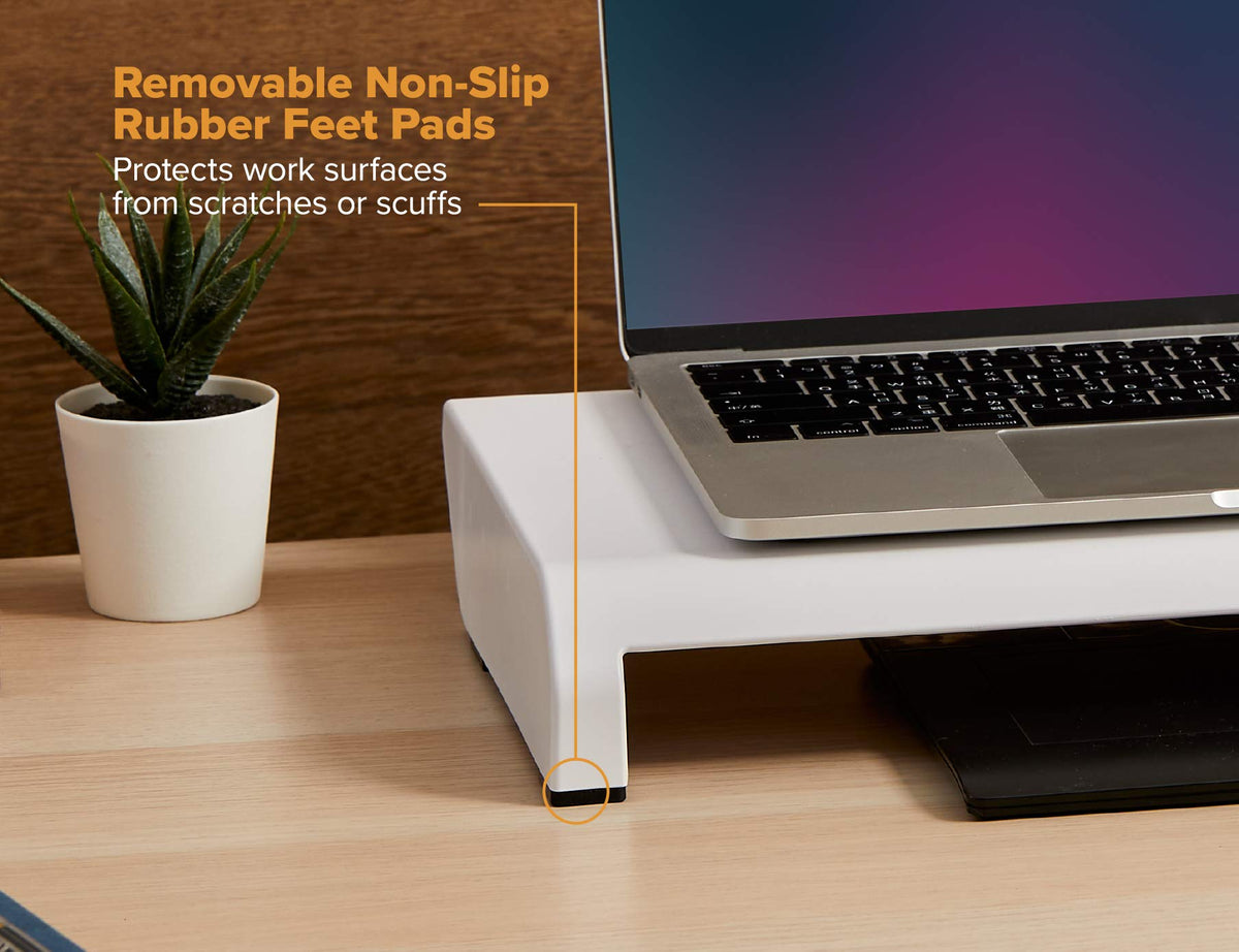 Bostitch Office Konnect Adjustable Monitor Stand Riser, 4 Height Adjustments, Built-In Cable
