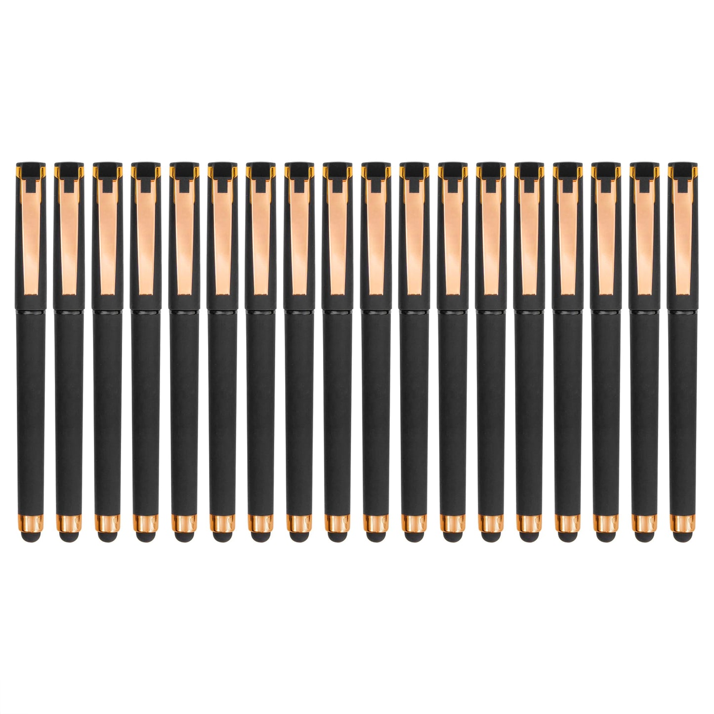 Linbsunne Black Gel Pens 0.7mm Medium Point Pen 2-in-1 Stylus