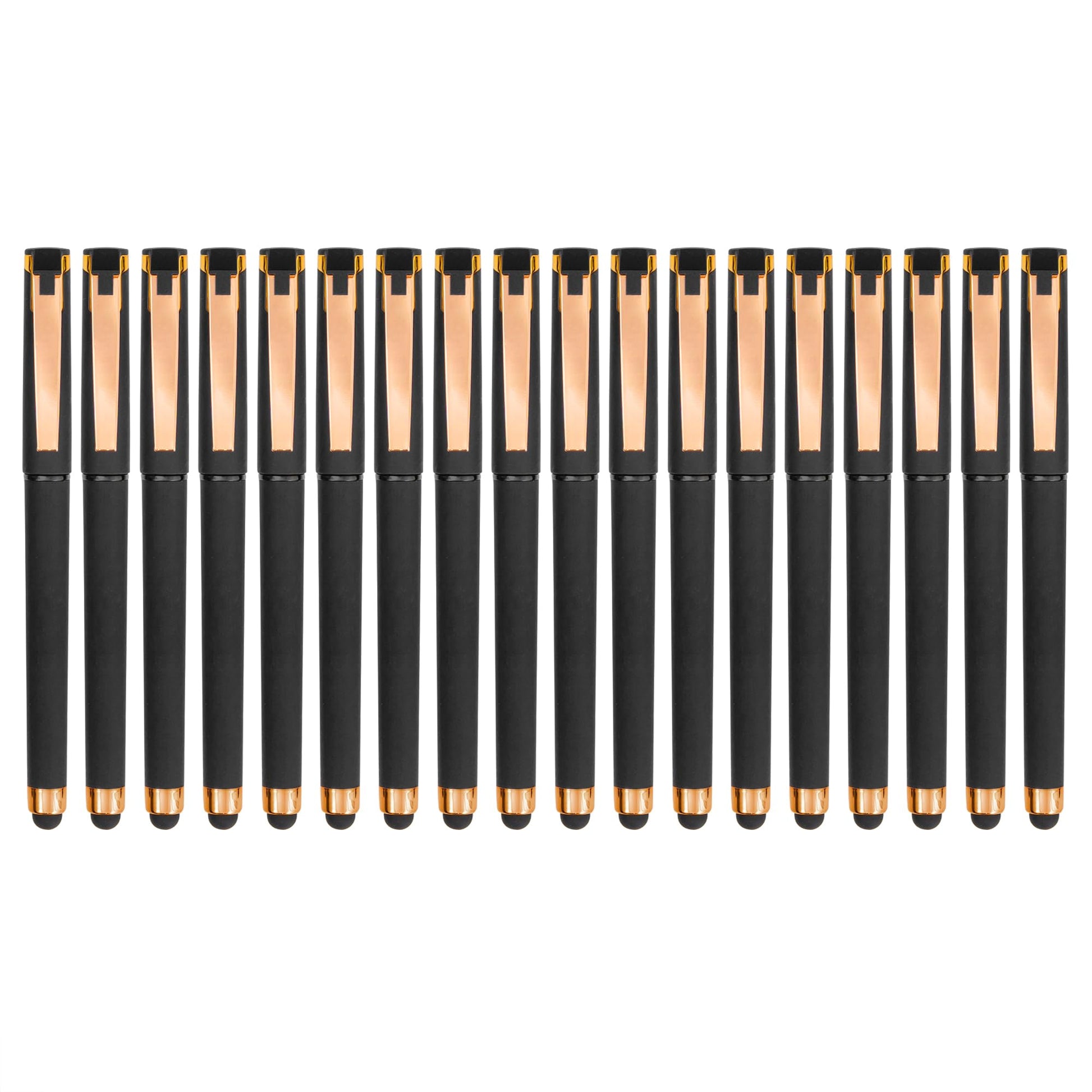 Linbsunne Black Gel Pens 0.7mm Medium Point Pen 2-in-1 Stylus