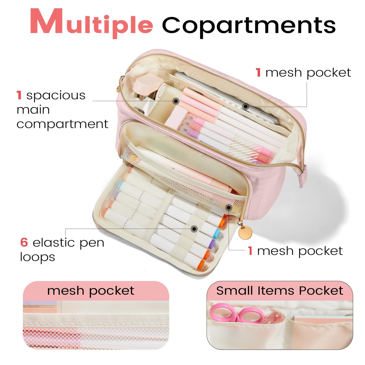Sooez Large Pencil Case Pouch, Soft Pencil Bag with Zipper, Pen Bag