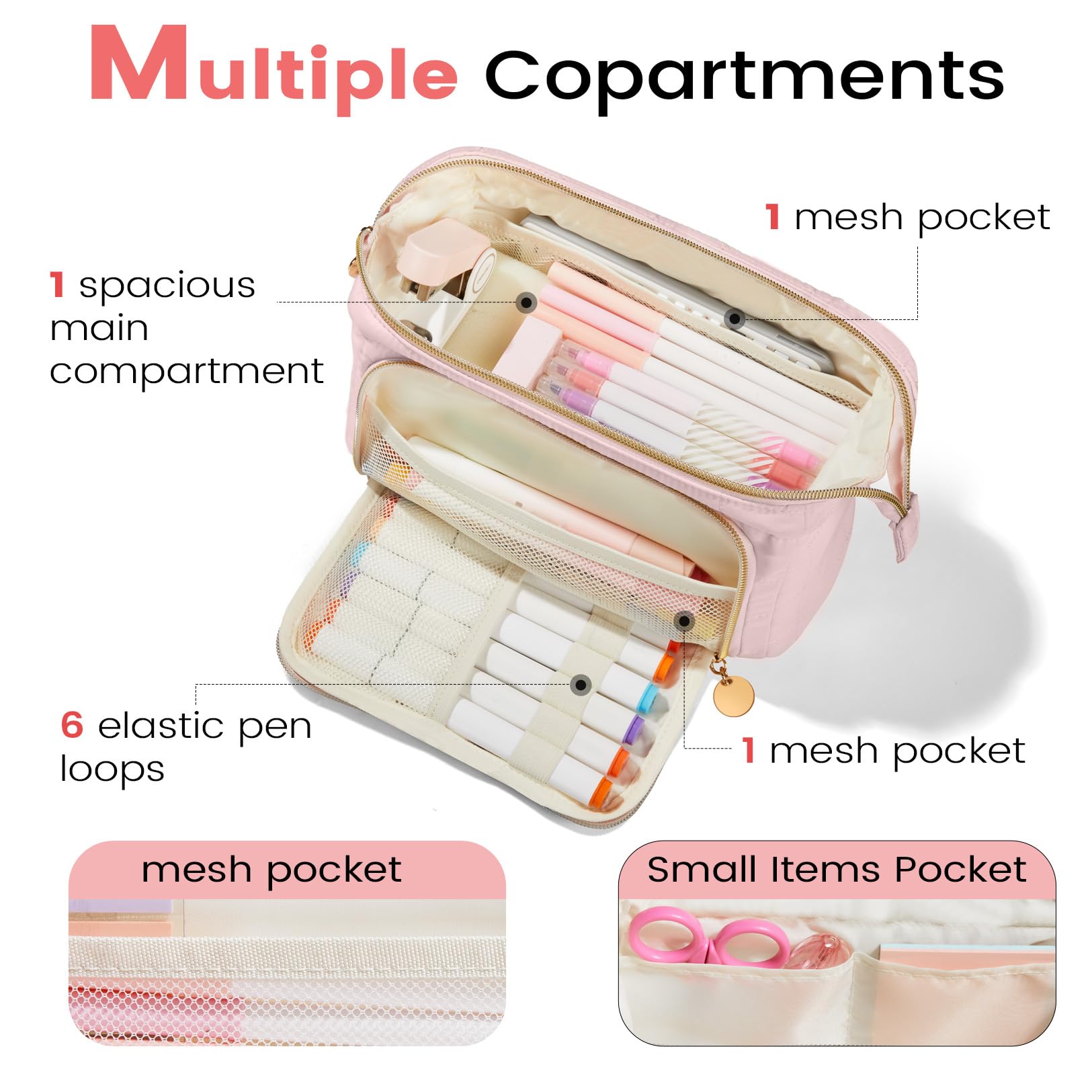 Sooez Large Pencil Case Pouch, Soft Pencil Bag with Zipper, Pen Bag