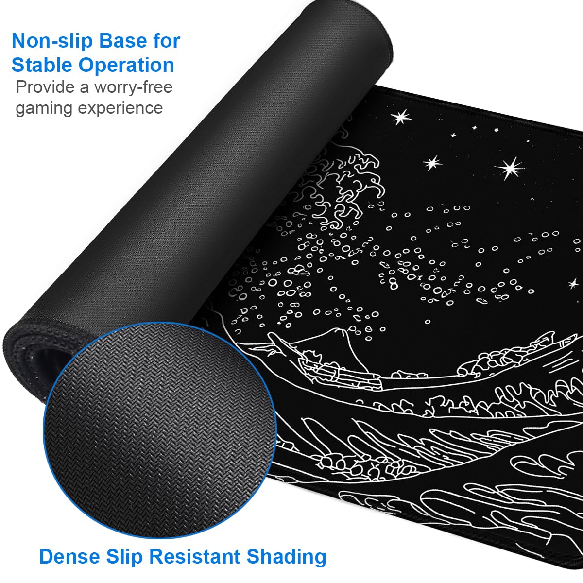 Large Mouse Pad, 31.5x15.7 inch Large Extended Gaming Computer Keyboard Mouse Mat, Water Resist