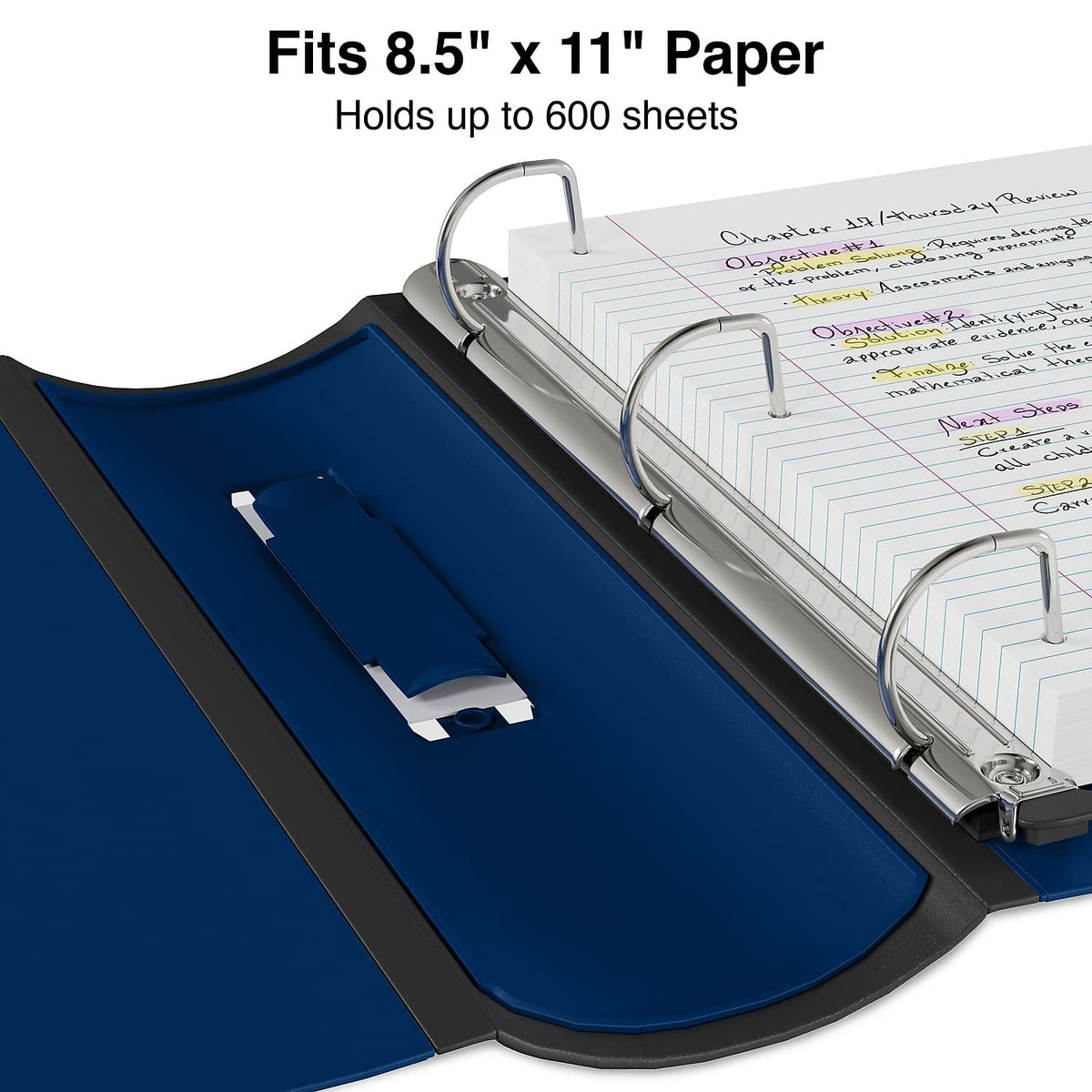 Staples Better Binder, 3 Inch D-Ring, Blue, Reinforced Rubber Spine