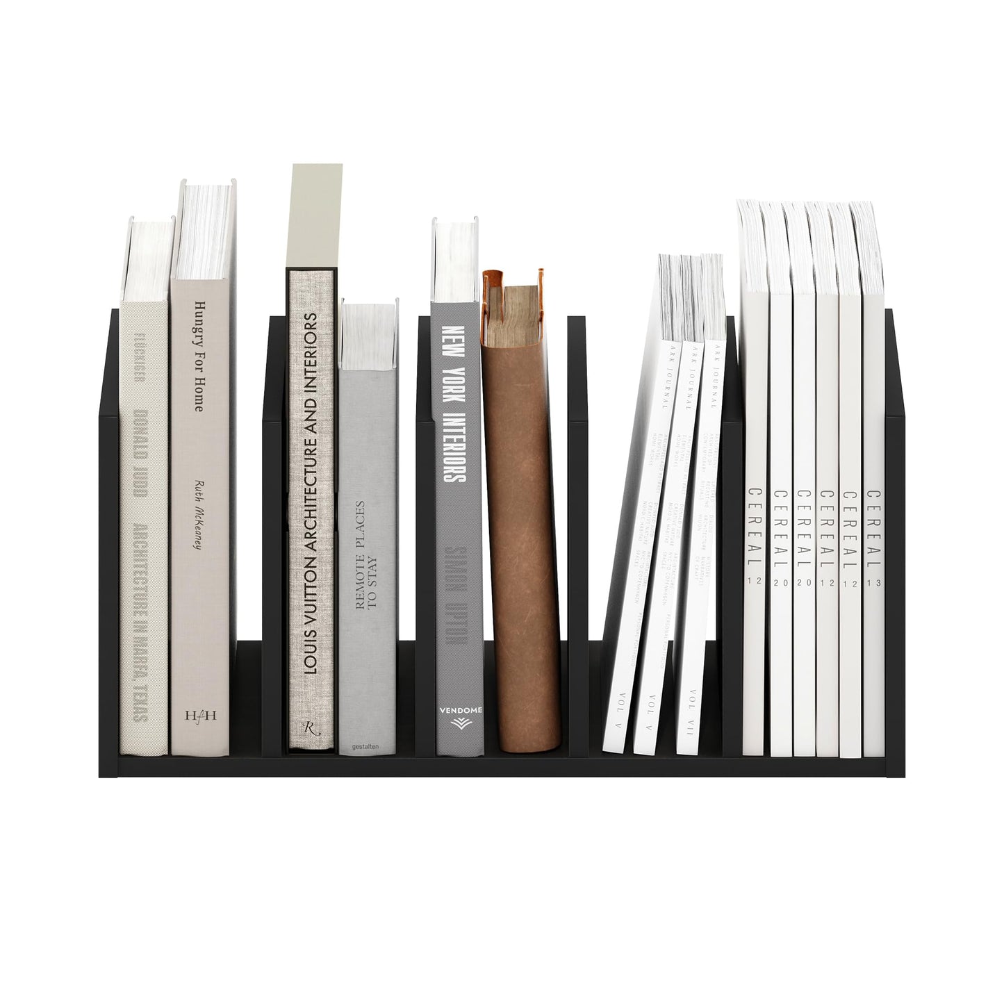 Furinno HERMITE Desk File Folder Organizers, 5-Space Vertical Desktop Office Organization Racks