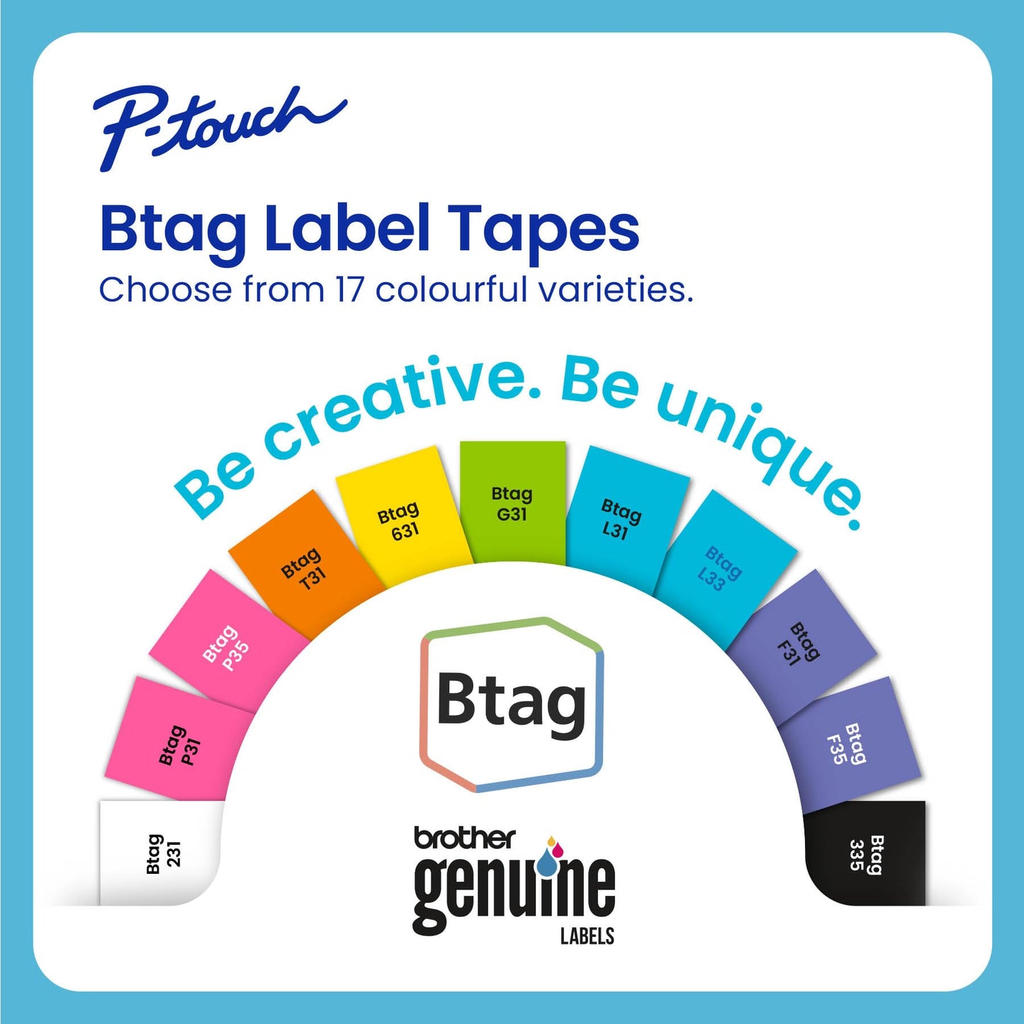 Brother Genuine P-Touch Btag Label Tape, BTAG3M01, 0.47 in by 13.1 ft, White on Clear, Black on