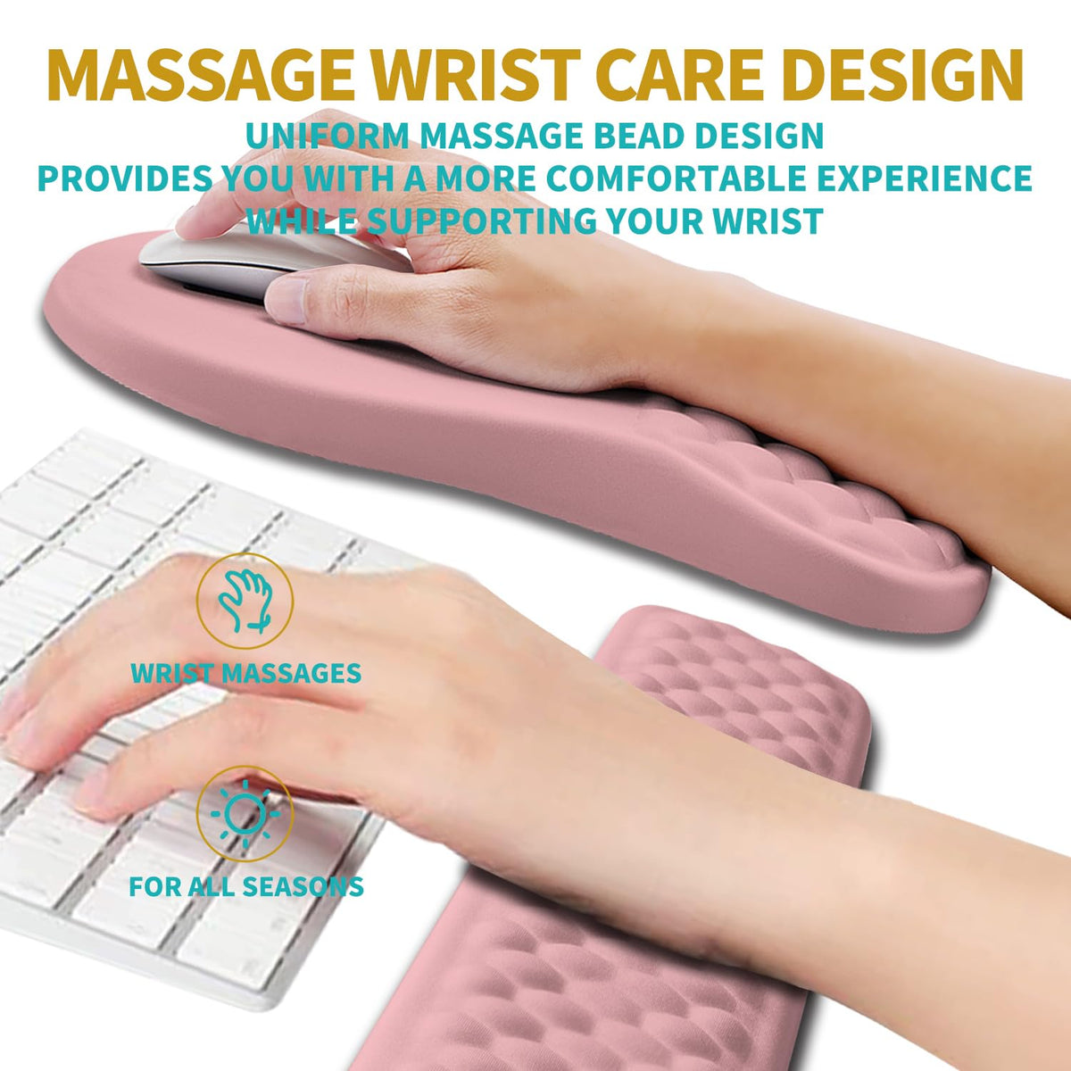 Hokafenle 2 in 1 Ergonomic Mouse Pad Wrist Support & Wrist Rest for Computer Keyboard Set, with