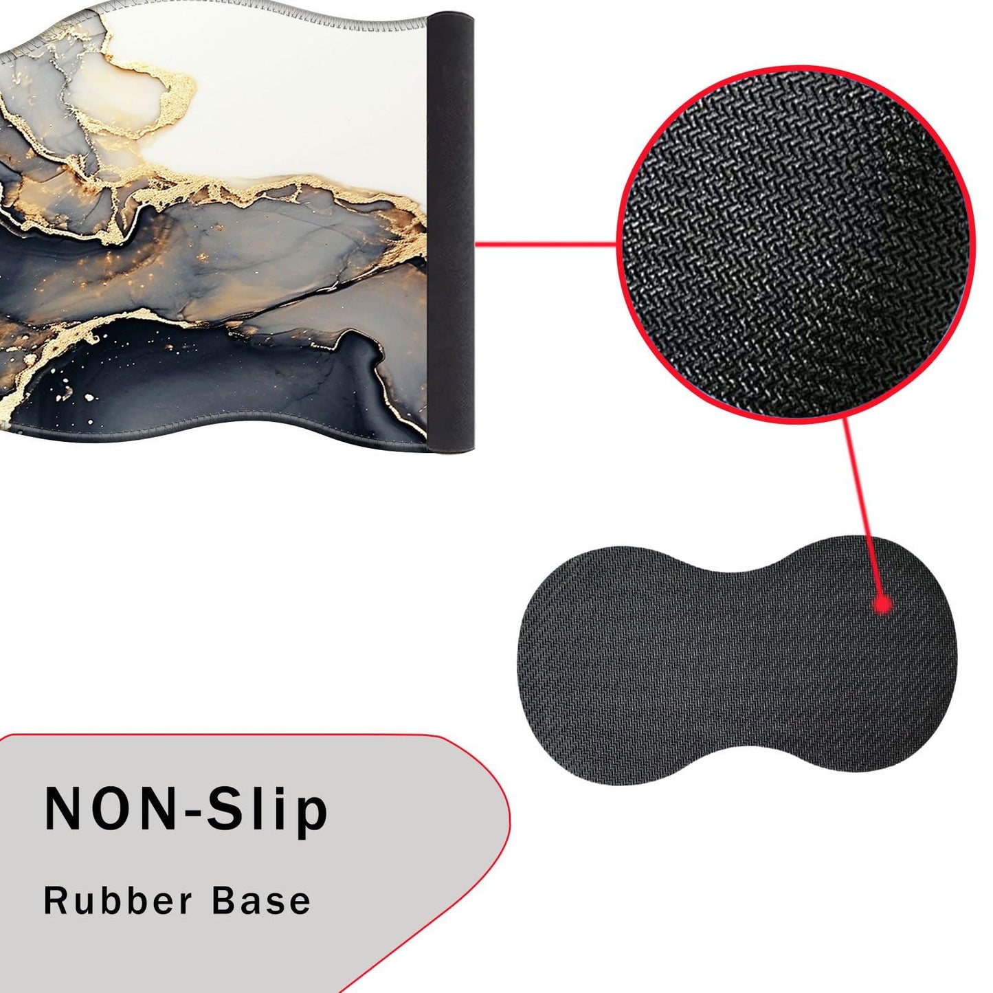CICPLKSE Mouse Pad with Wrist Support + Desk Mat + Coaster 3 in 1 Set, XXL Large Gaming Mousepad