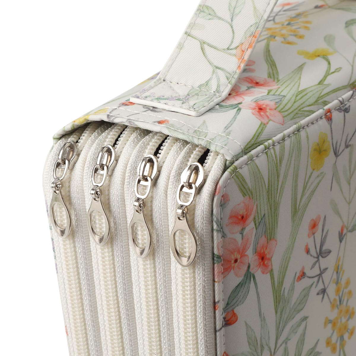 Lbxgap 200 Slots Canvas Pencil Case 4-Layer Zipped Holder w/Handle