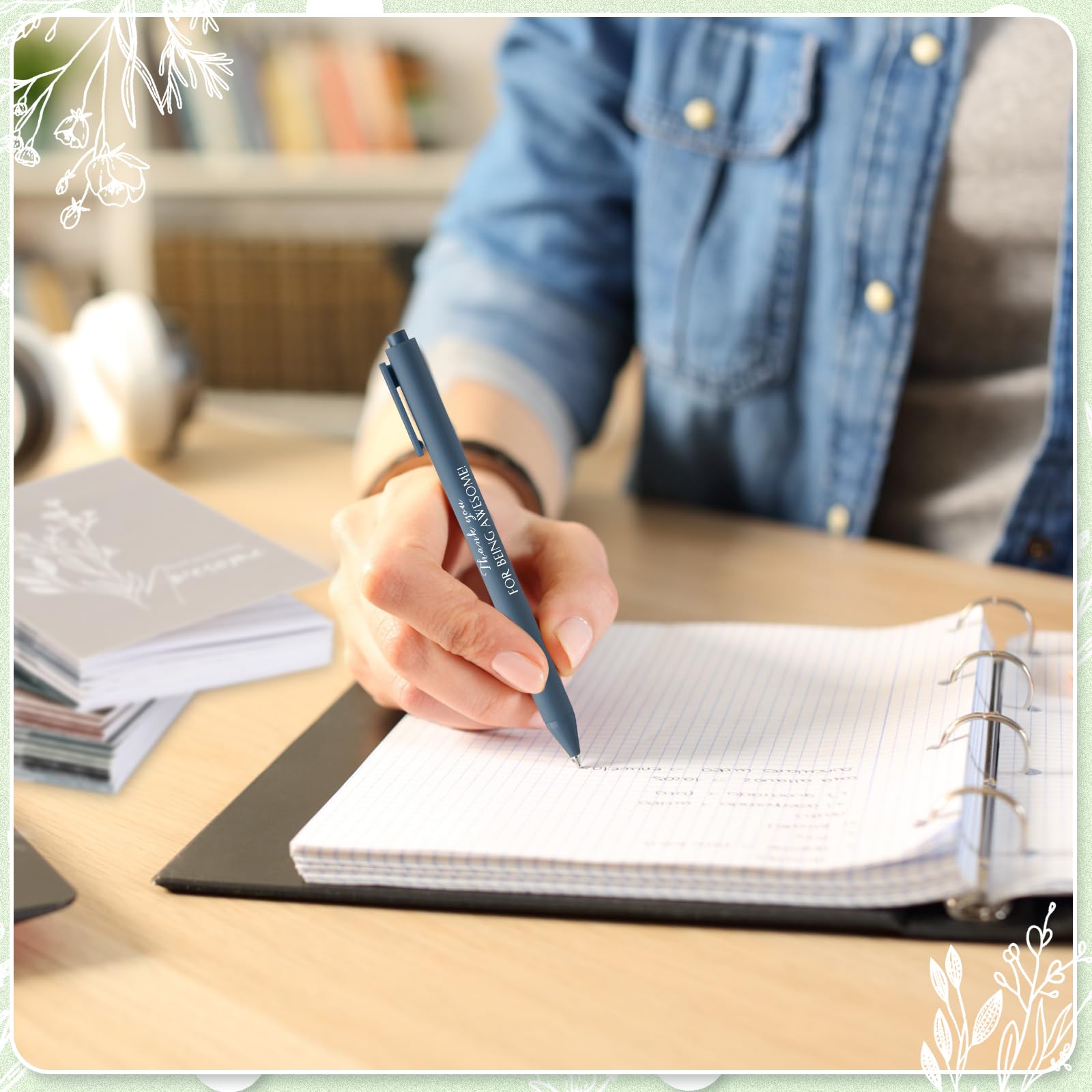 100 Pcs Employee Appreciation Inspirational Notebook Ballpoint, Awesome