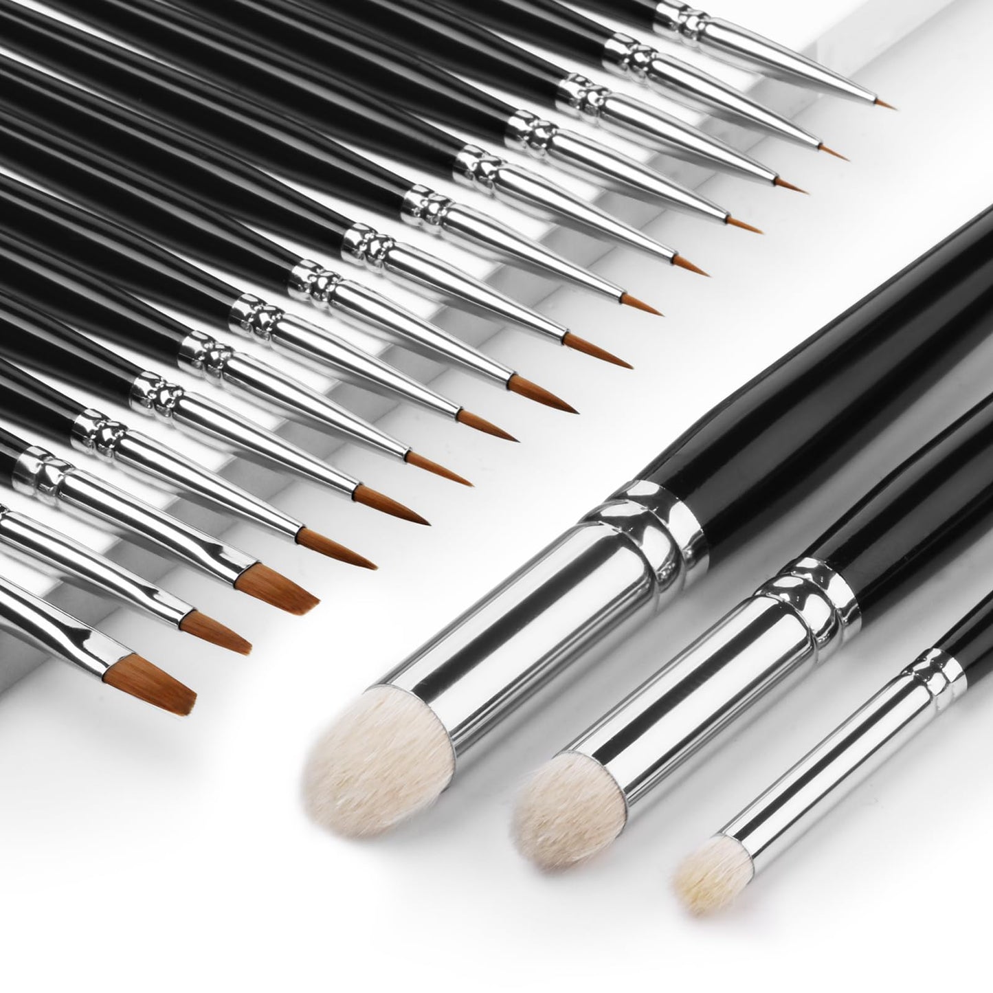 Miniature Model Paint Brushes Drybrush Set 18pcs for Effect, Fine Tip Model Painting - Professional