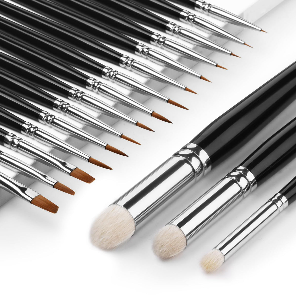 Miniature Model Paint Brushes Drybrush Set 18pcs for Effect, Fine Tip Model Painting - Professional