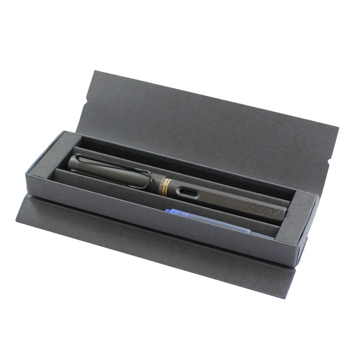 Lamy safari Medium Nib Fountain Pen - Charcoal Matt Black (Matte Black Pen in Gift Box)