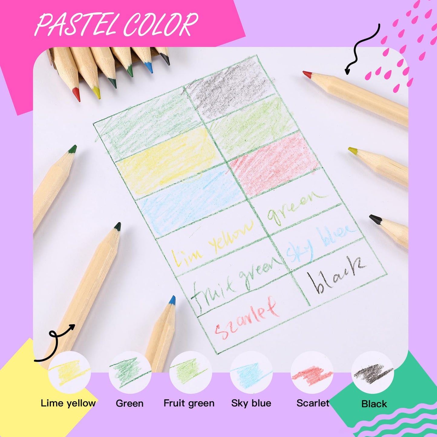 Faccito 150 Packs Mini Colored Pencils Bulk for Kids, 6 Colors