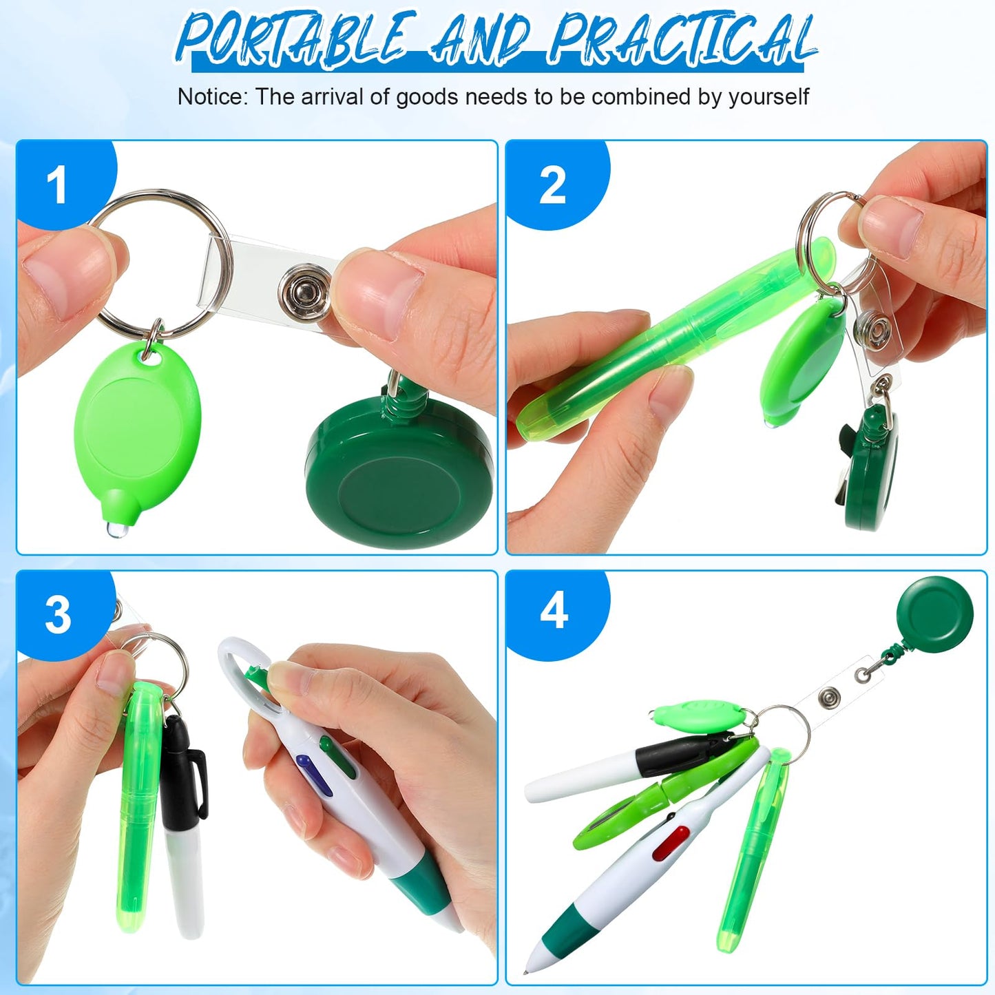 Glenmal 72 Pcs Nurse Pen Set for Badge Reel Mini Pens, Stylish