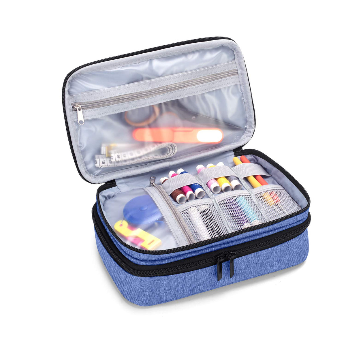 Luxja Double-Layer Sewing Organizer, Dark Blue