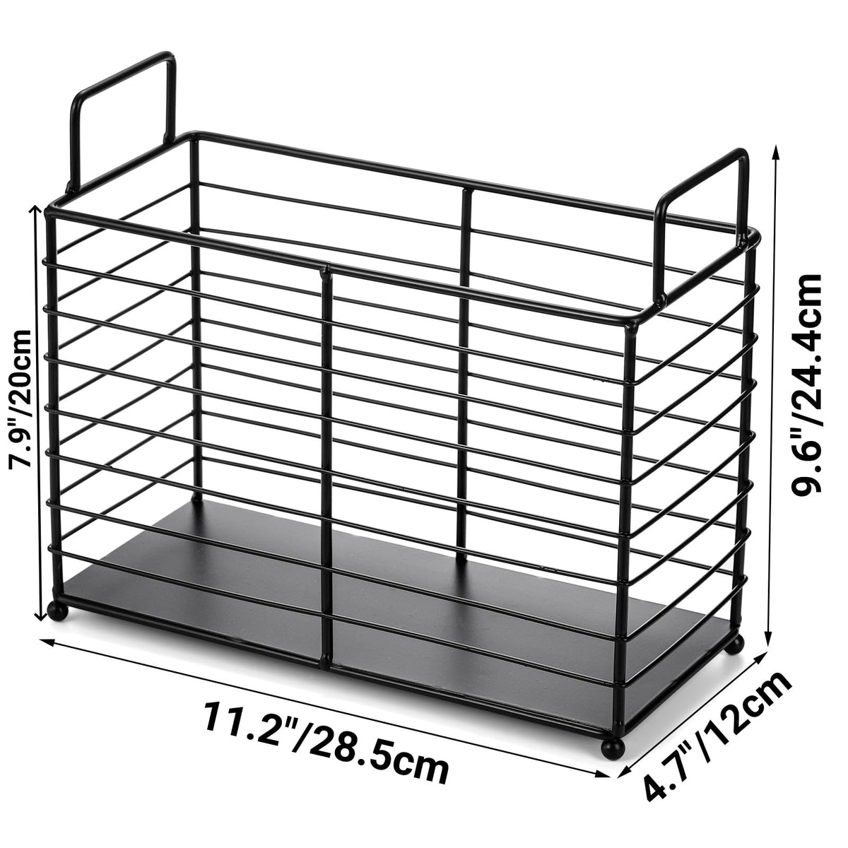 Noamus Metal Magazine Rack, Newspaper Book Tablet Storage Basket, File Holder Mail Organizer Bin