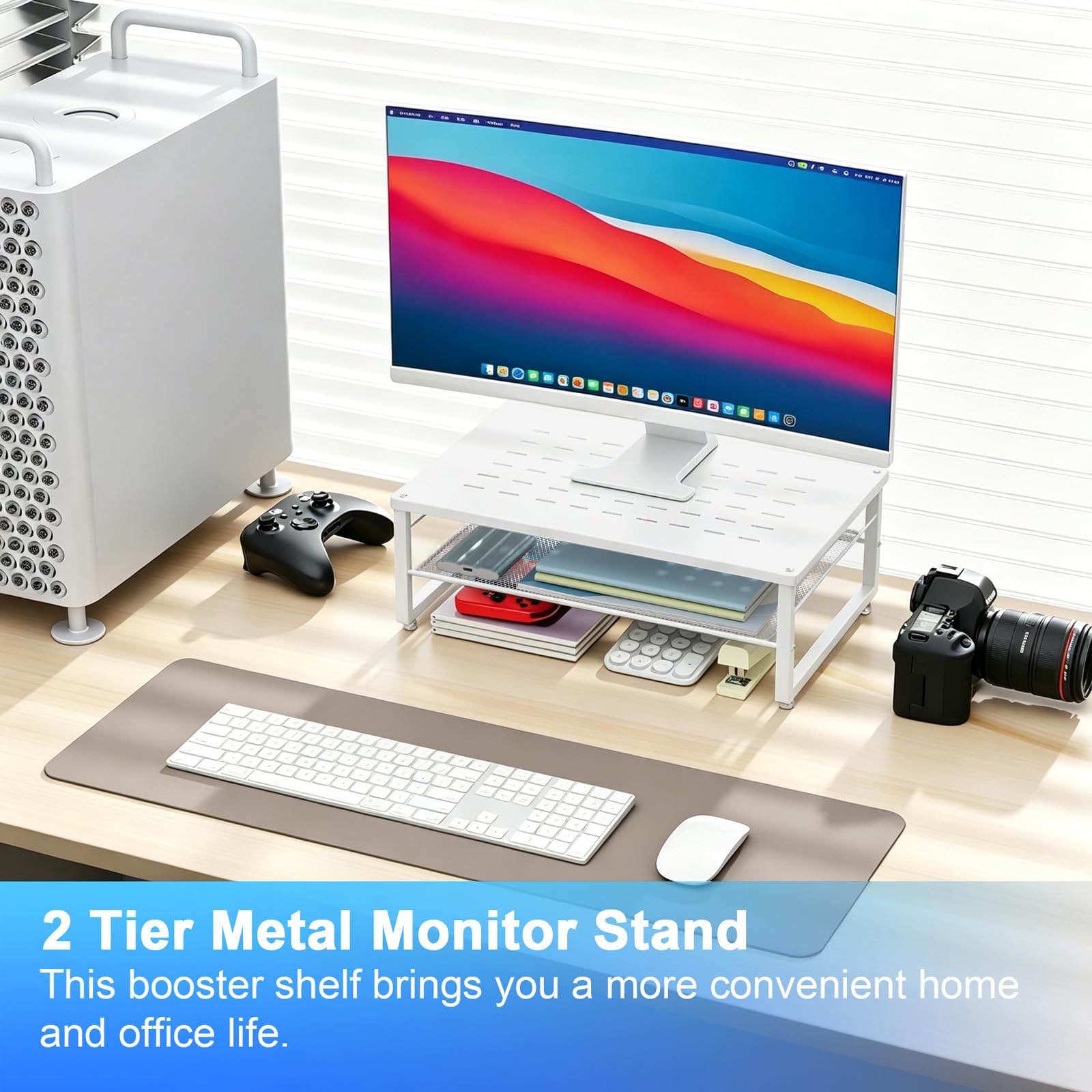 gianotter 2-Tier Metal Monitor Stand Riser