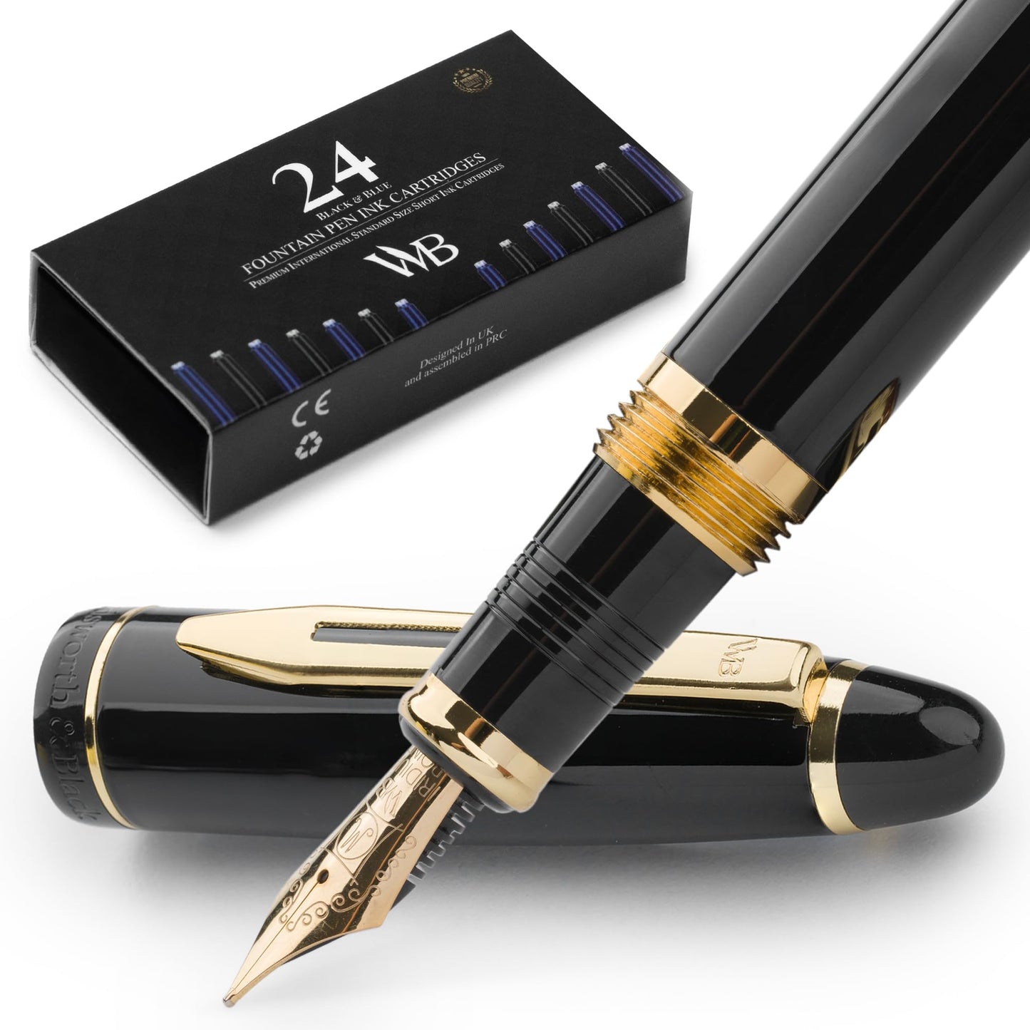 Wordsworth & Black Majesti Fountain Pen Set for Writing, Medium Nib