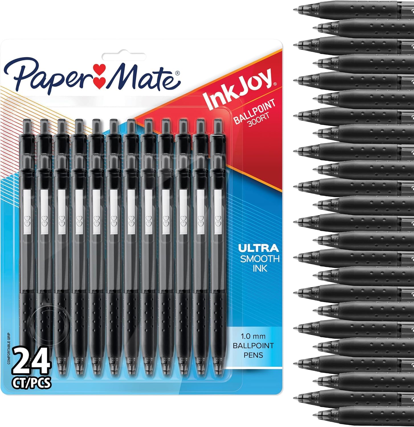 Paper Mate InkJoy 300RT Retractable Ballpoint Pens | Medium Point (1.0mm) | Black Ink | 24 Count