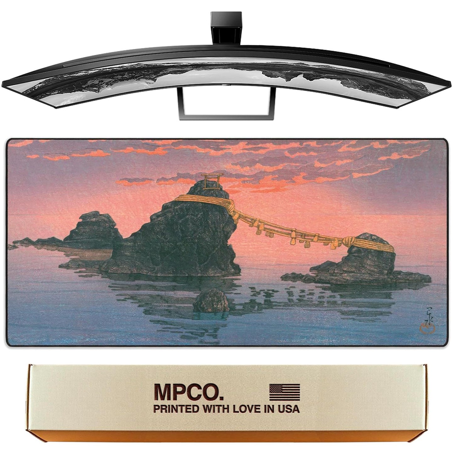 MPCO. Futamigaura Gaming Desk Pad, 36" x 17" Duraglyde Non-Slip Desk Mat