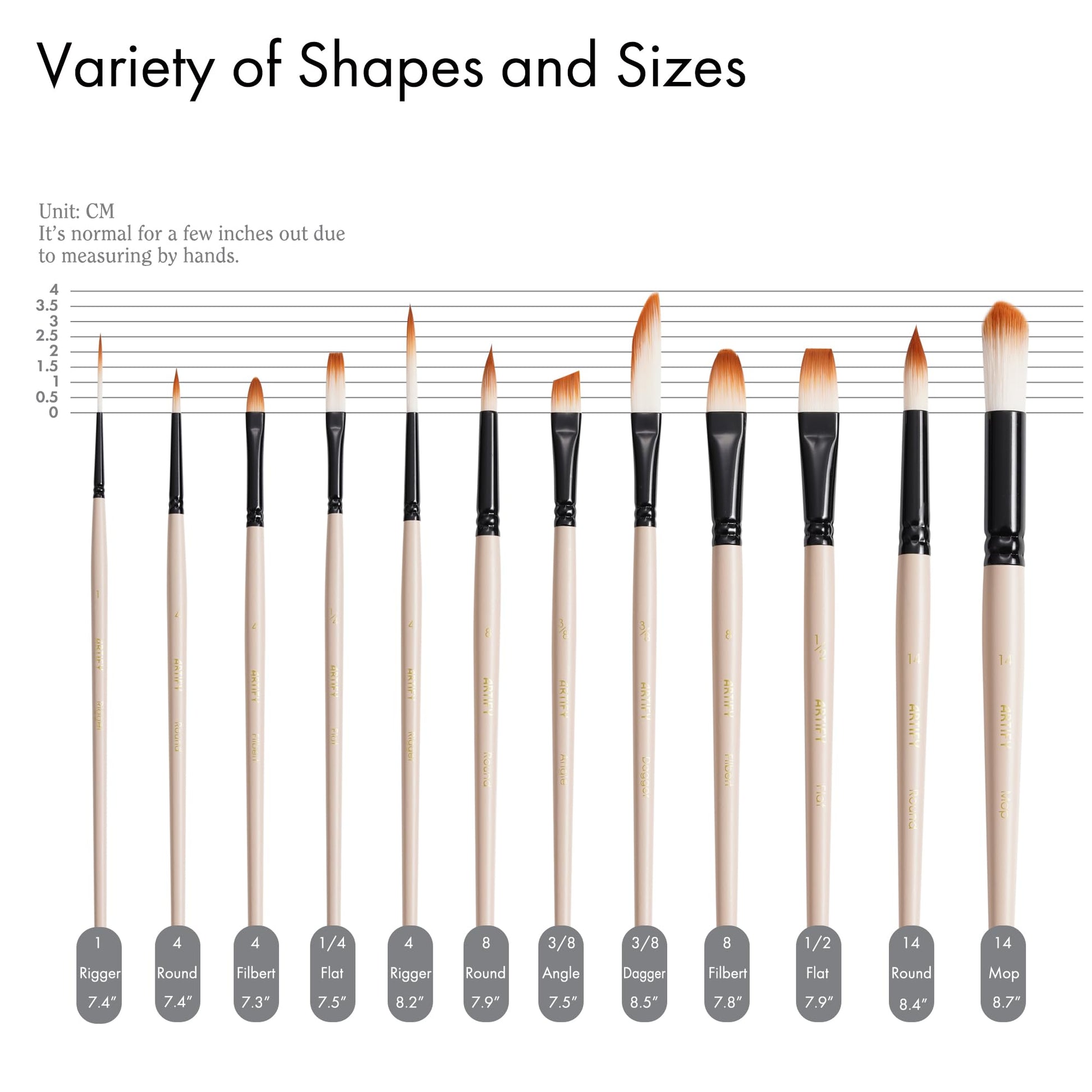 ARTIFY Watercolor Brush Set, 12 Pcs Professional Paint Brushes with Case for Beginners and Artists