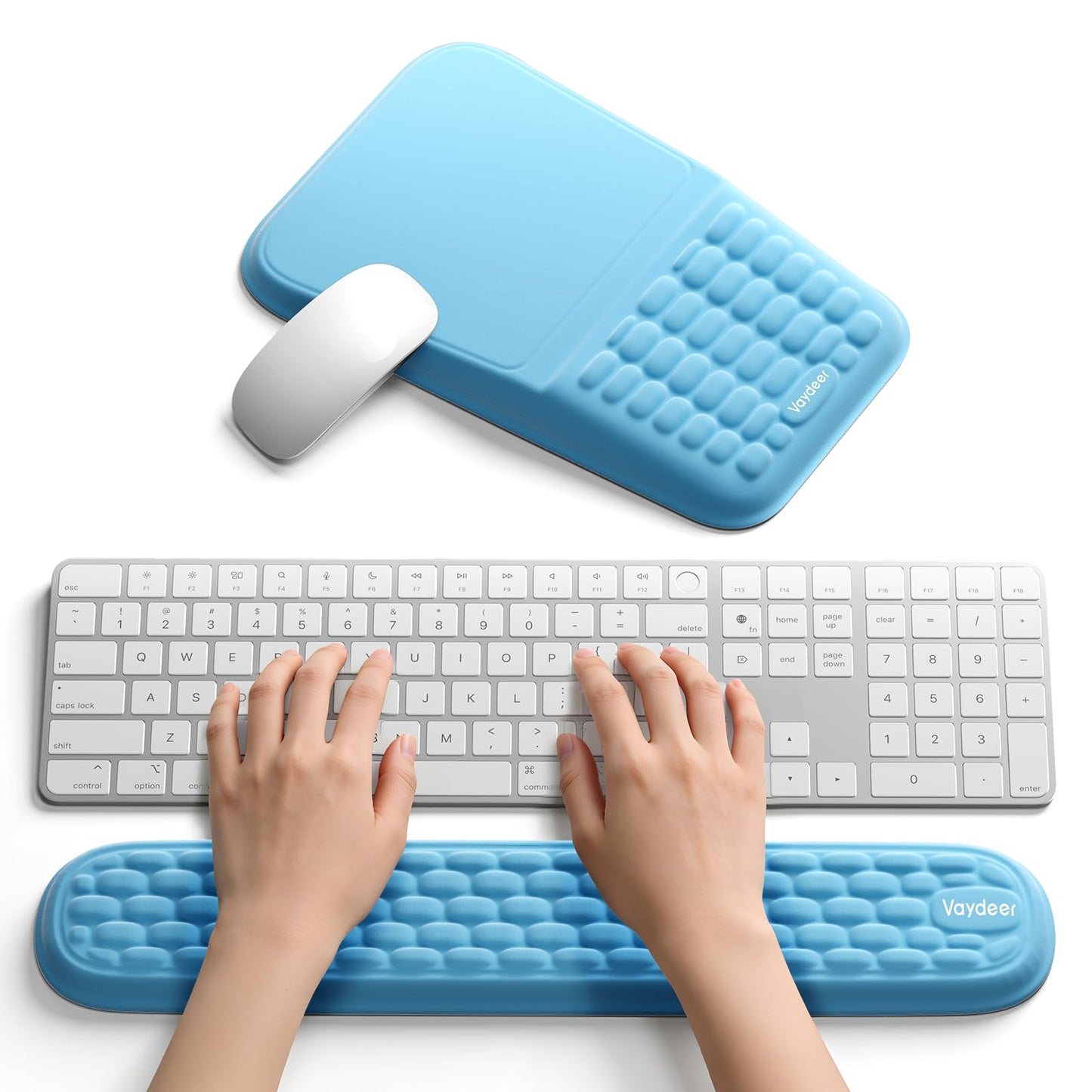 2-in-1 Keyboard & Mouse Wrist Rest Set – Ergonomic Pain-Relief Support, Memory Foam Wrist Cushion