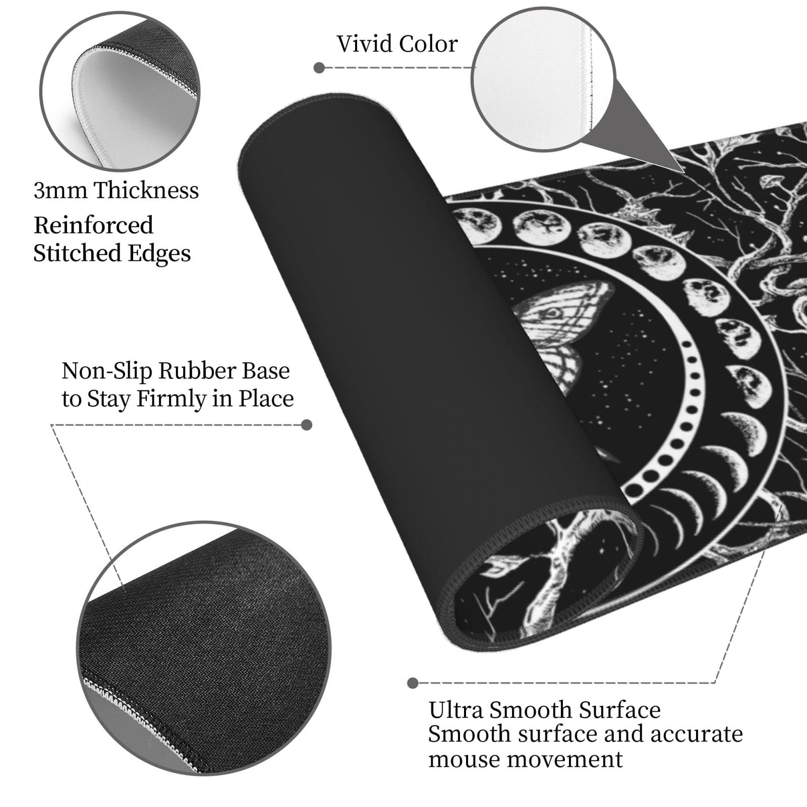Sigouyinei Extra Large Desk Pad 31.5x12in Office Gaming Non-Slip Mouse Pad