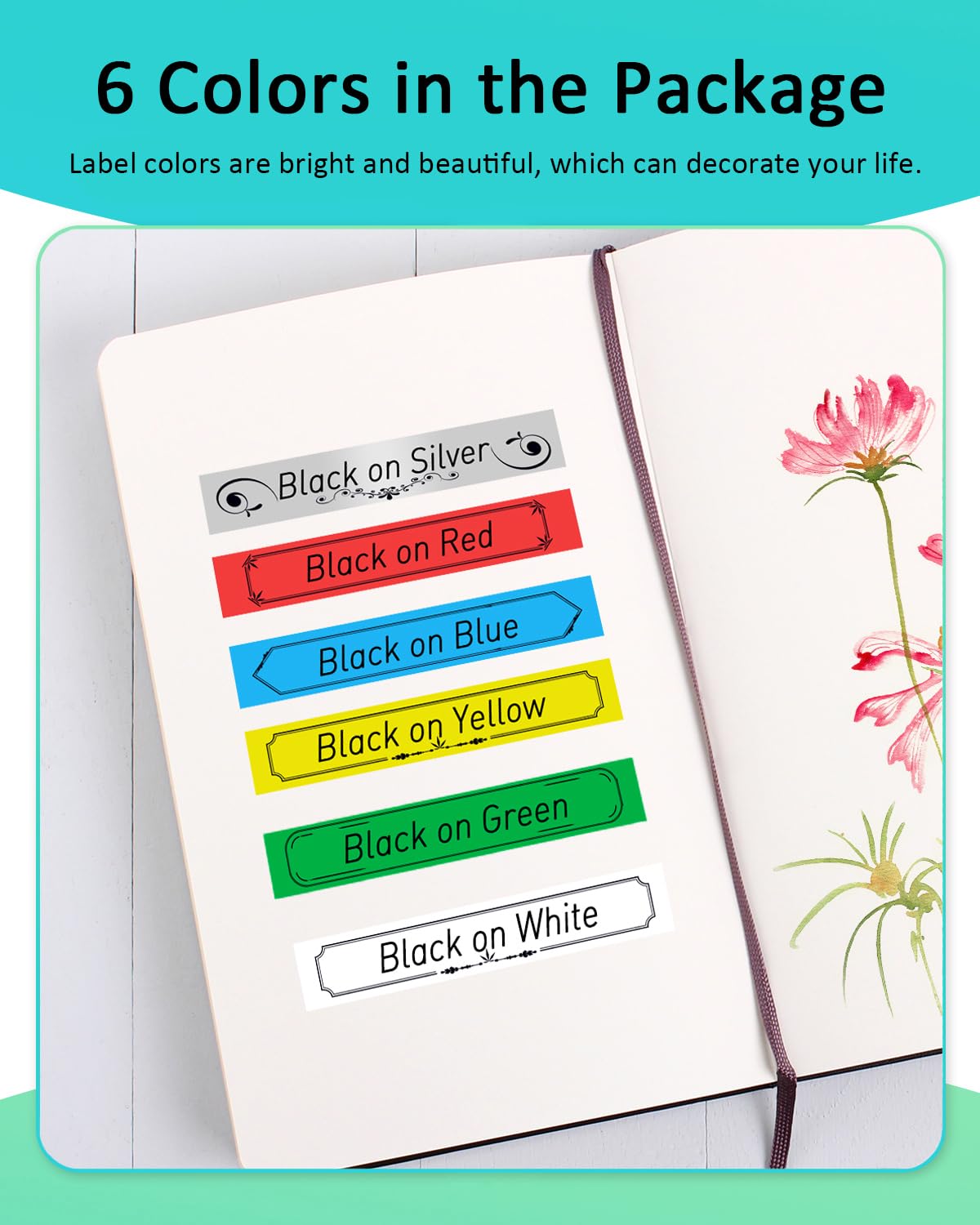 Anycolor 6 Pack Compatible with Brother P Touch 12mm 0.47 Inch Laminated