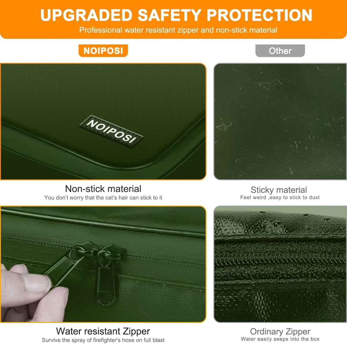 Noiposi 5200℉ Fireproof Document Box with Lock 8 Layers Water Resistant