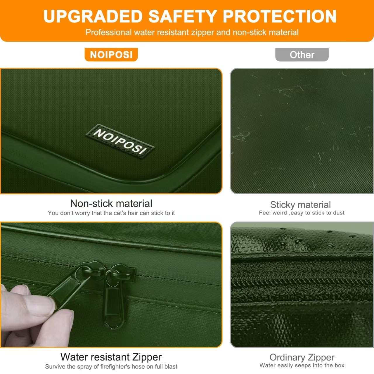 Noiposi 5200℉ Fireproof Document Box with Lock 8 Layers Water Resistant