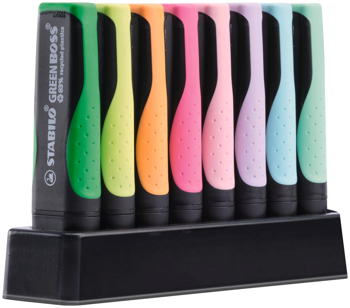 Eco-Friendly Highlighter - STABILO GREEN BOSS Pastel - Deskset of 8 - Assorted Colours