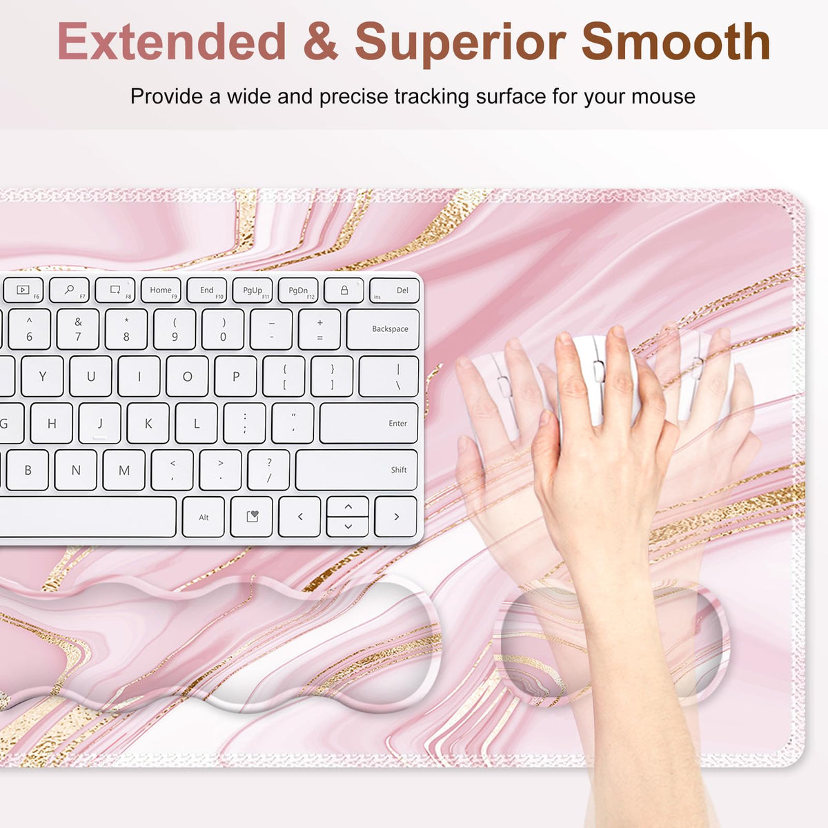 NXZGO Gaming Mouse Pad Keyboard Wrist Support, 4 in1 Mousepad Set with Wrist Keyboard Rest