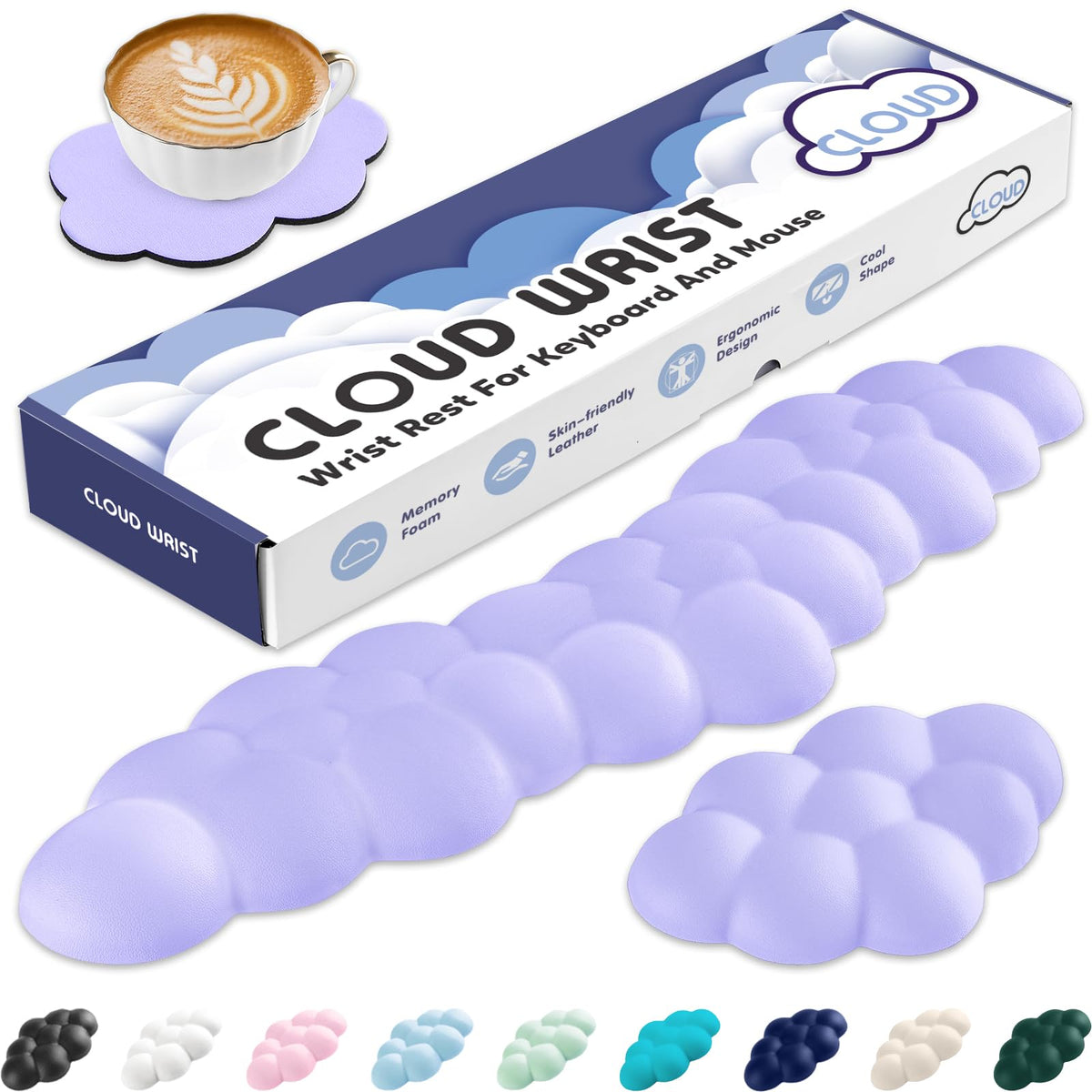 Sushret Cloud Wrist Rest for Keyboard and Mouse, Cloud Keyboard Wrist Rest