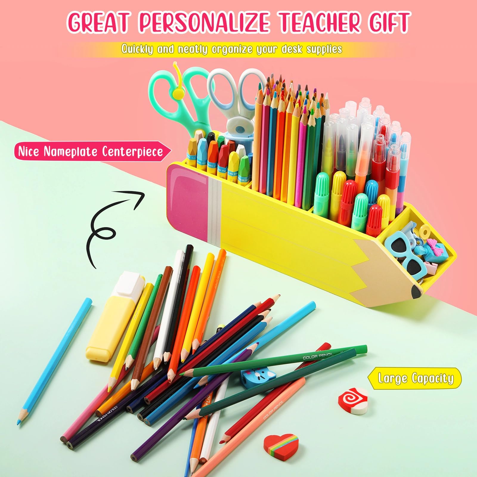 Containlol Back to School Teacher Gift Name DIY Pencil Holder Organizer