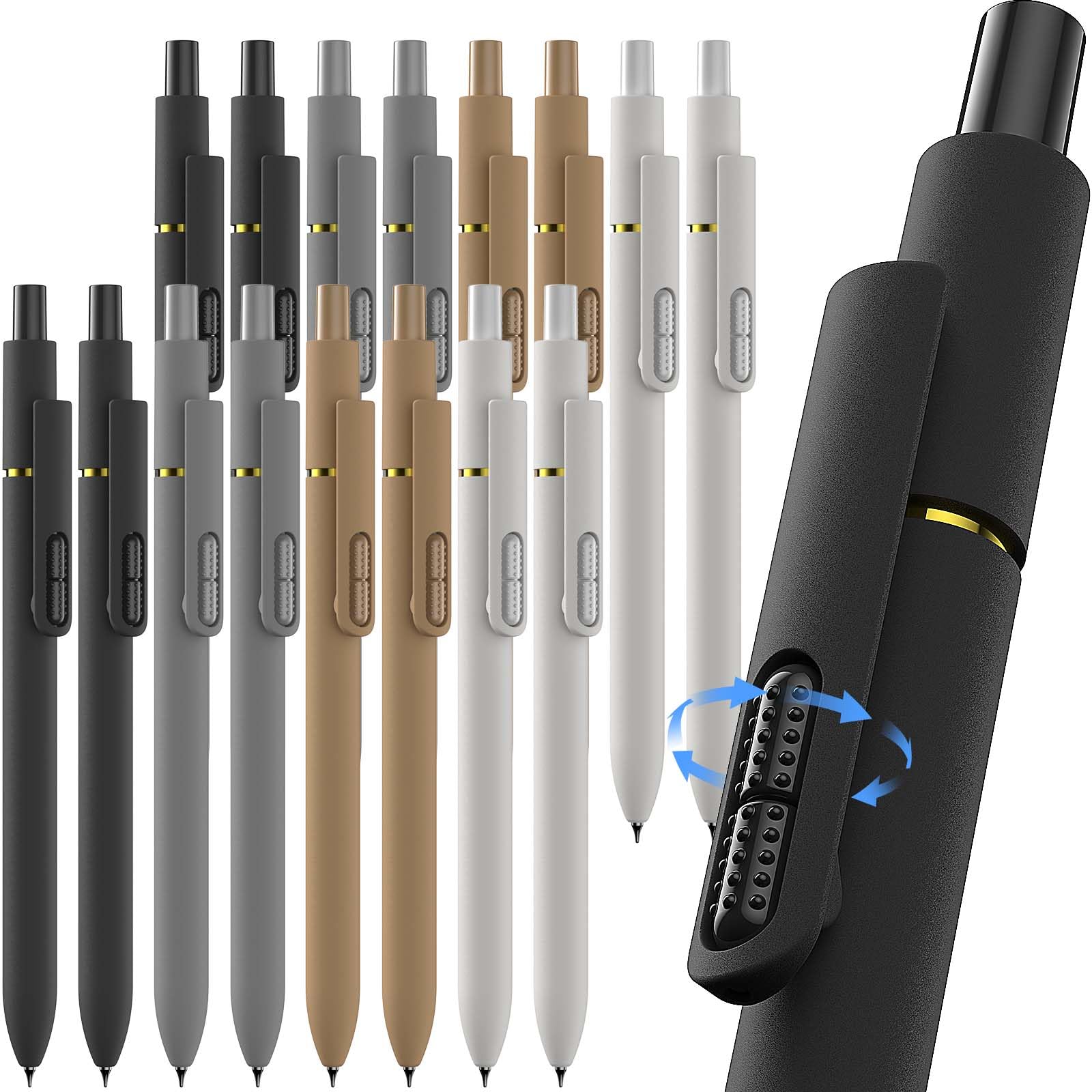 Hiacry 16 Pack Gel Pens, Quick-Dry Long Lasting Black Ink-0.7 mm Fine Point