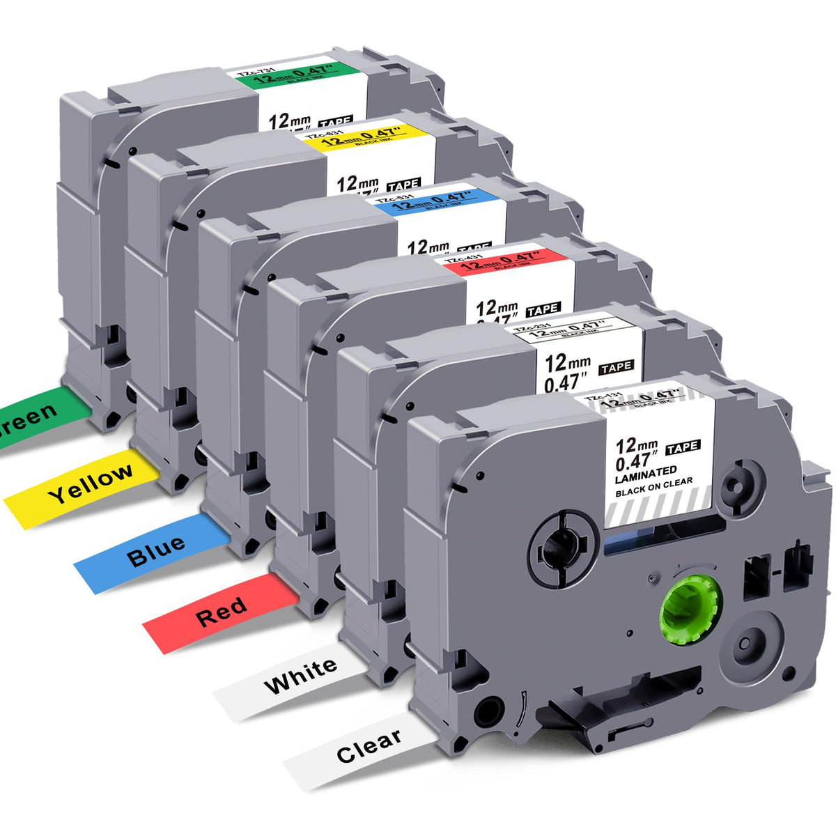 Compatible with Brother P Touch Label Maker Tape TZe 12mm 0.47"
