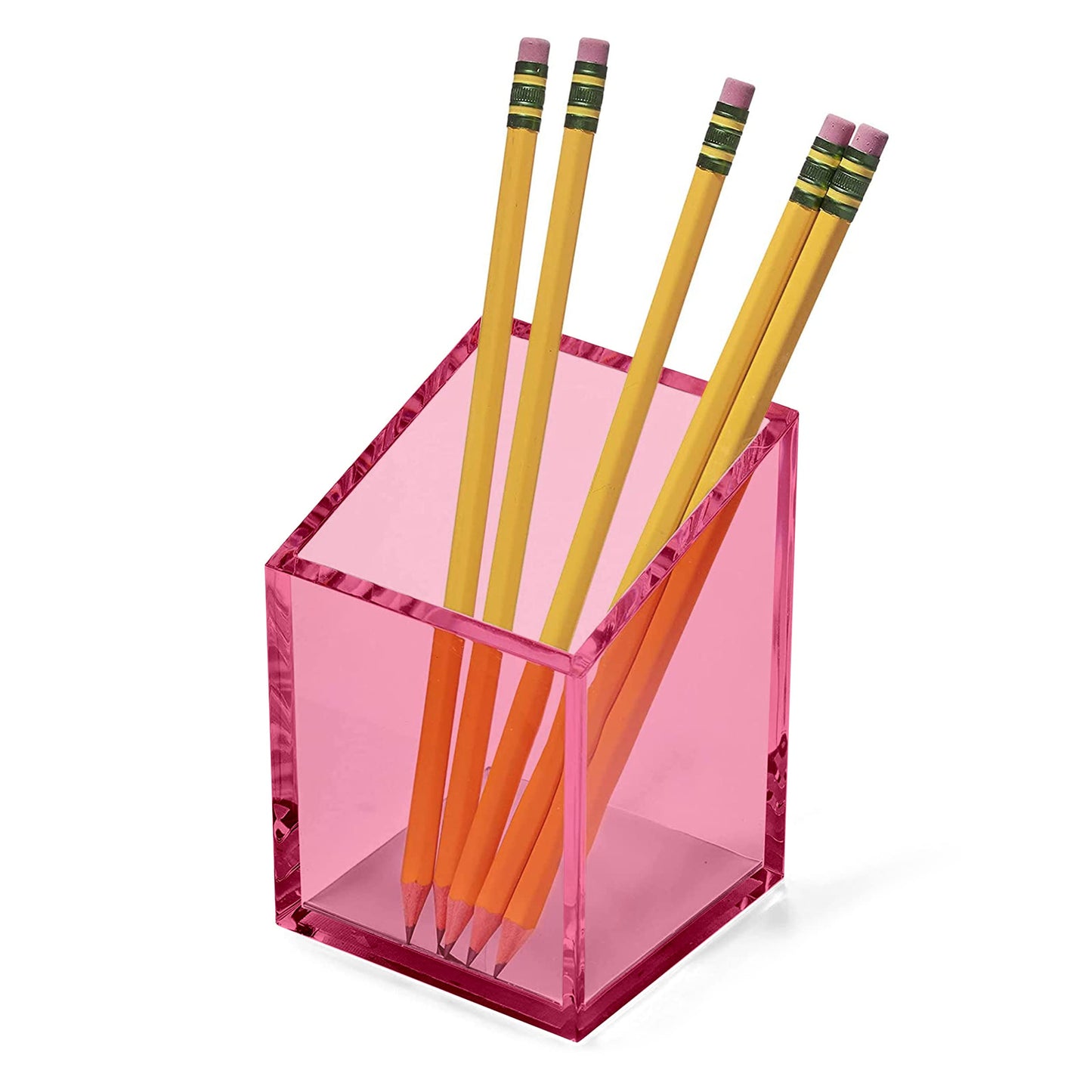 OfficeGoods Acrylic Pen and Pencil Holder, Pink