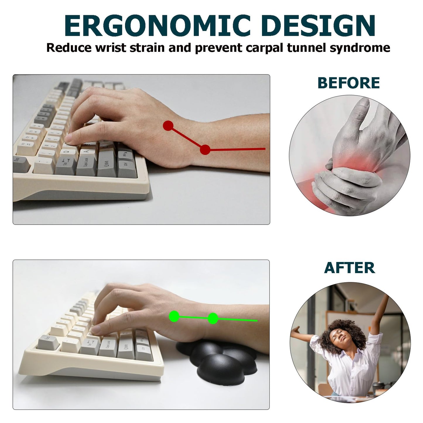 Cloud Wrist Rest Keyboard, PU Leather Memory Foam Wrist Rest for Computer Keyboard, Ergonomic