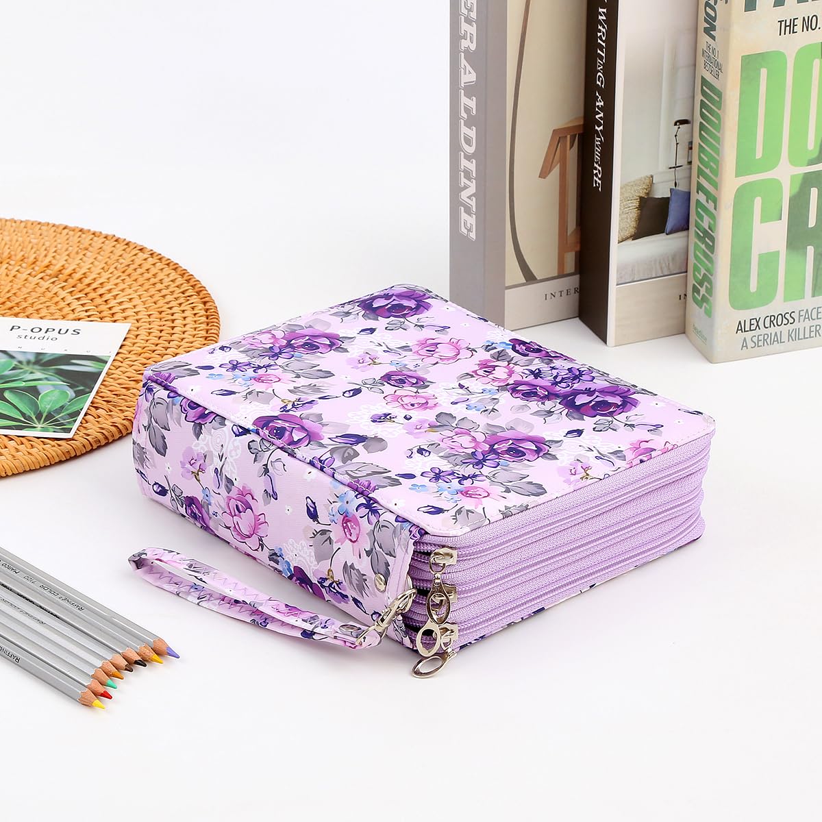 Lbxgap 120 Slots Colored Pencil Case Organizer, 3 Layer Bag