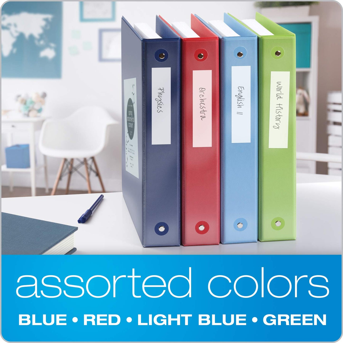 Cardinal 3 Ring Binders Economy Pack, 4 Sets of Binder Dividers, Durable 1.5 Inch, Holds 350