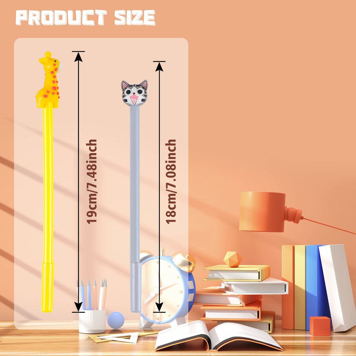 SAIWEILAI ONLINE 100 Pieces Kawaii Pens Cartoon Fun Pens Cute Animal Dinosaur Pen Black Gel Ink