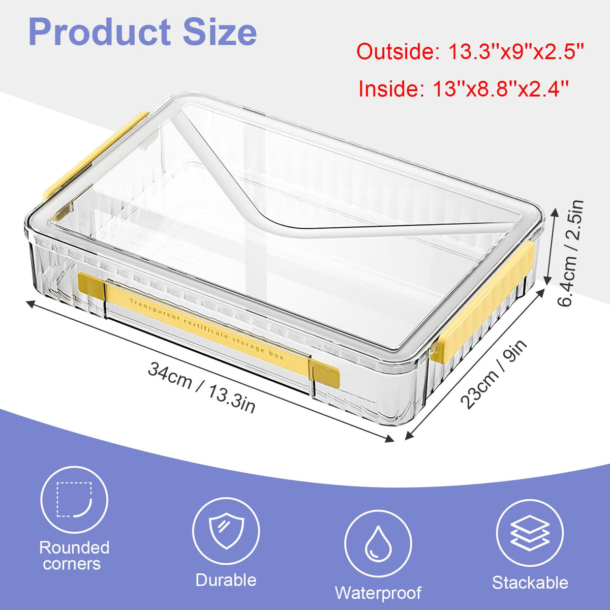 Marte Vanci Plastic Storage Bin with Lid Portable Project Case with Handle Clear Storage Box