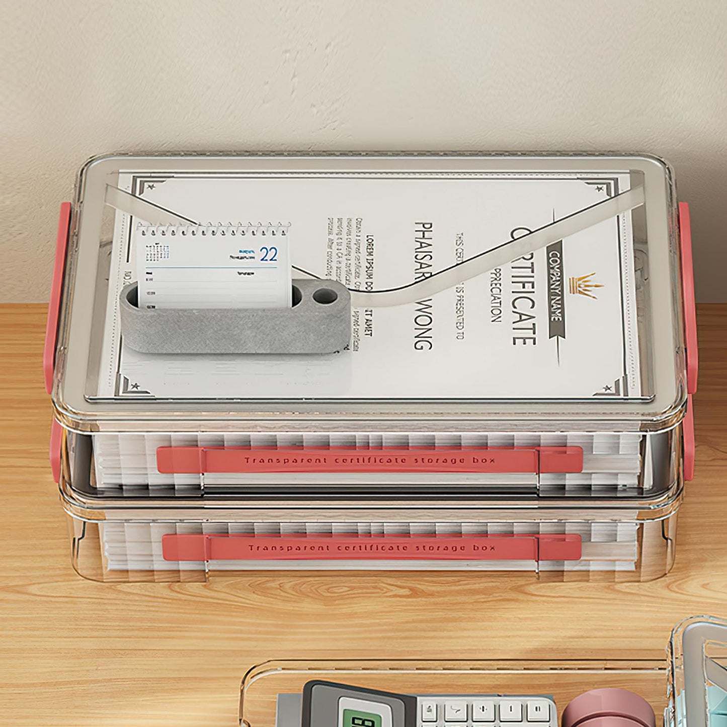 Marte Vanci Plastic Storage Bin with Lid Portable Project Case with Handle Clear Storage Box