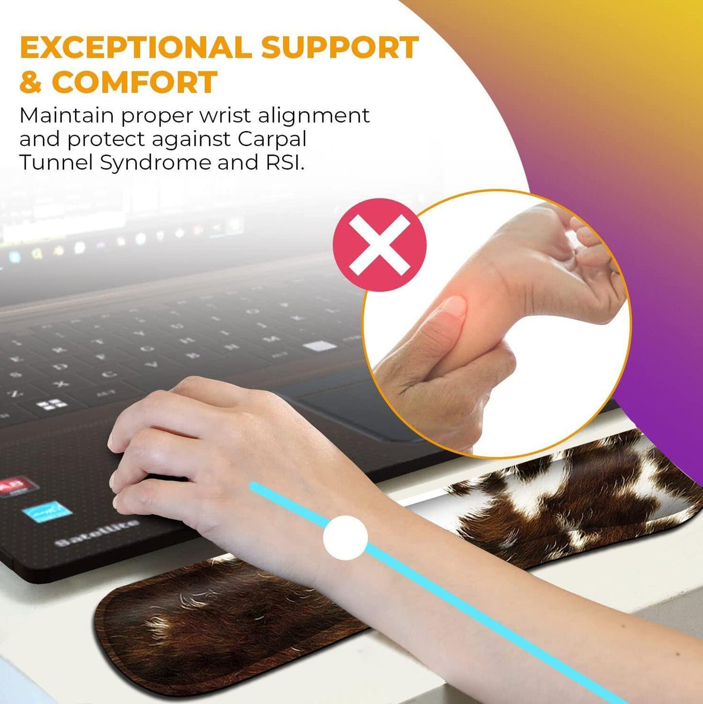 Keyboard Wrist Rest and Mouse Pad with Wrist Support Ergonomic Desk Pad, Memory Foam Keyboard Wrist